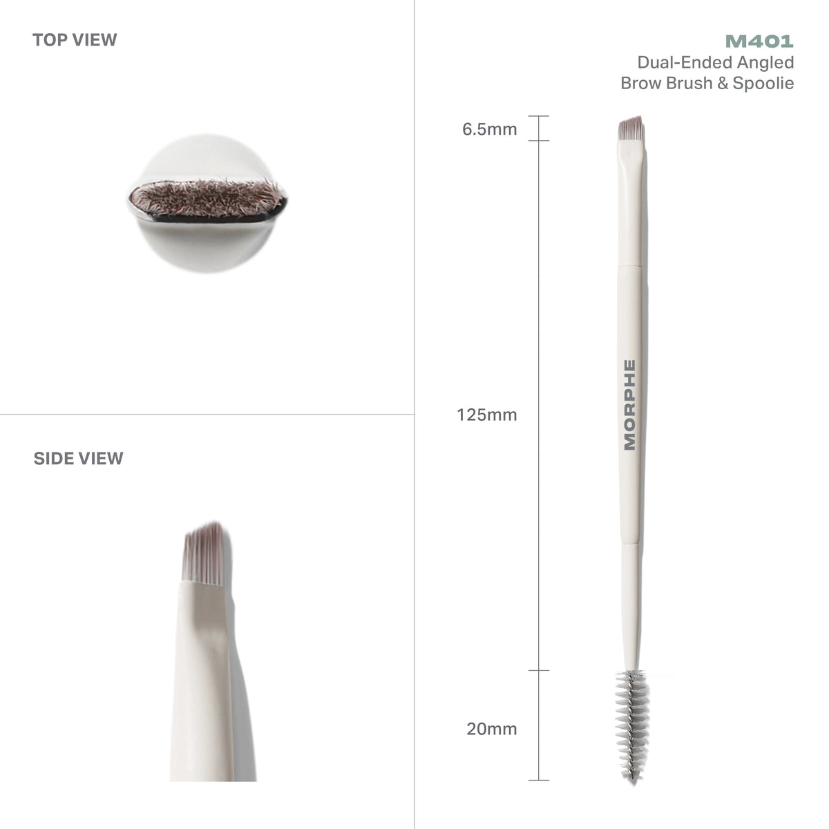 M401 Dual-Ended Angled Brow Brush & Spoolie