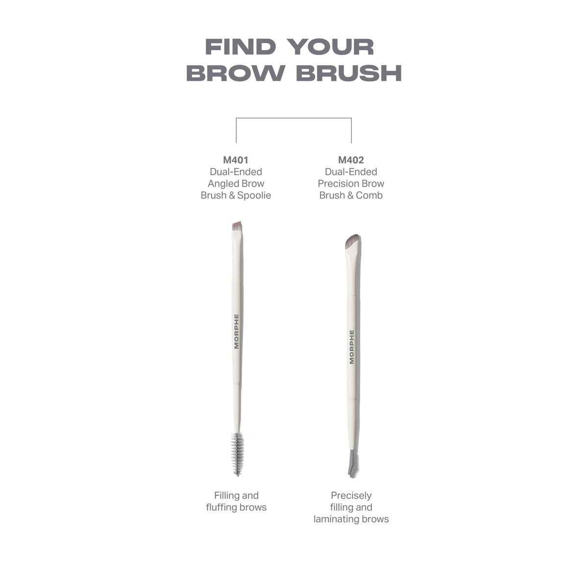 M401 Dual-Ended Angled Brow Brush & Spoolie