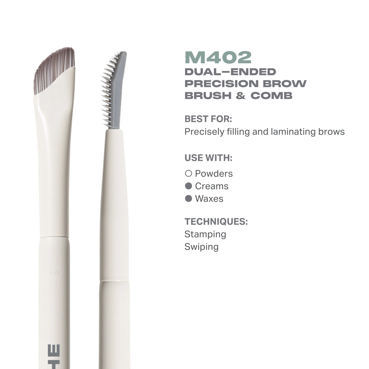 M402 Dual-Ended Precision Brow Brush & Comb