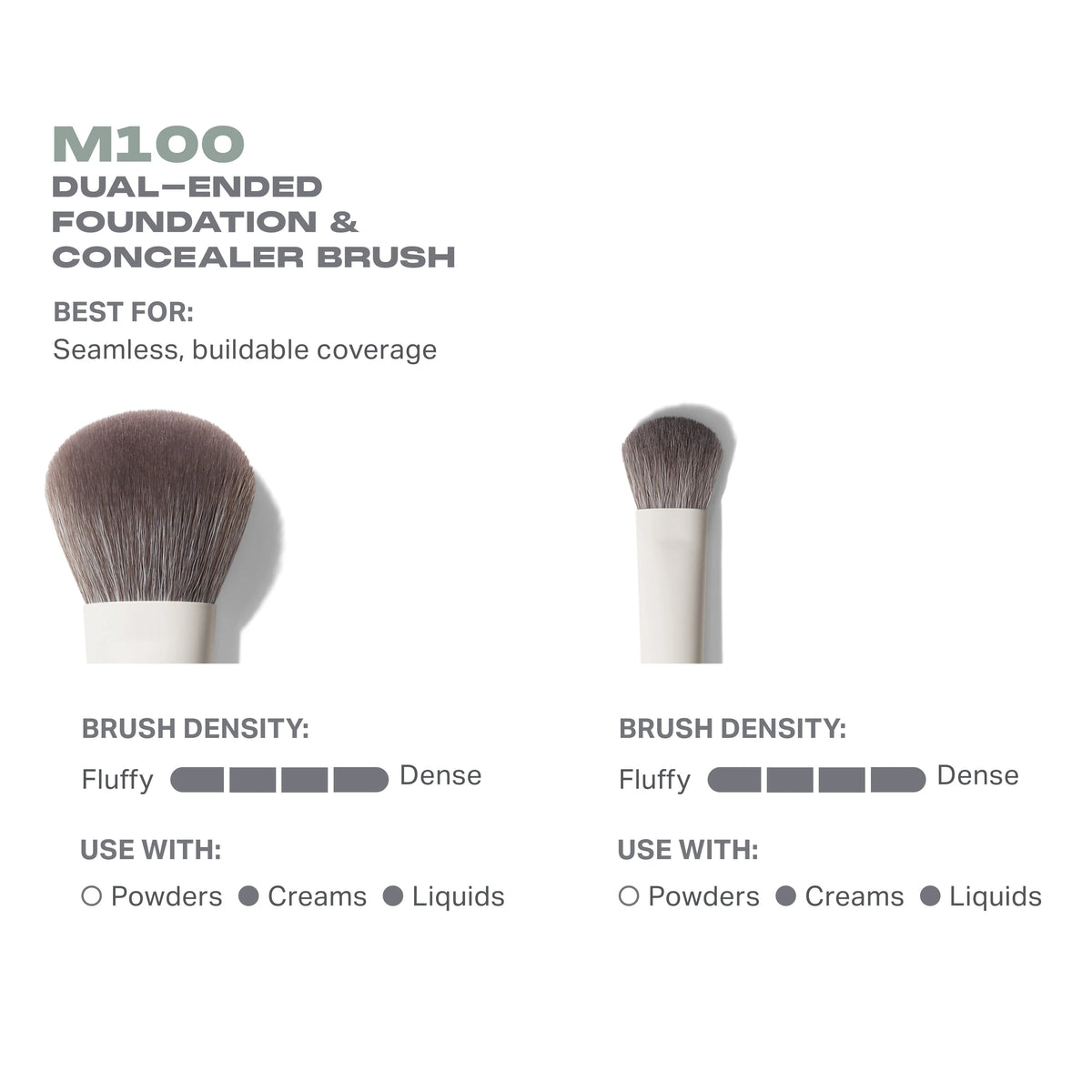 M100 Dual-Ended Foundation & Concealer Brush