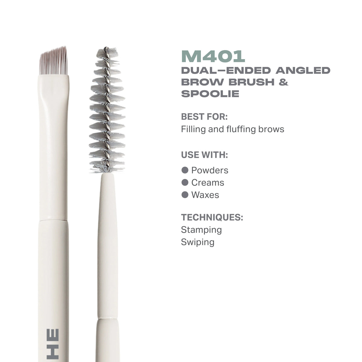 M401 Dual-Ended Angled Brow Brush & Spoolie